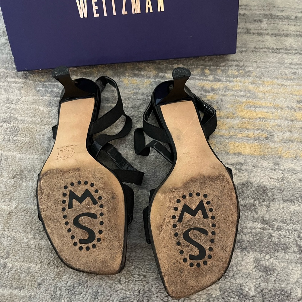 Stuart Weitzman Homestretch Black Elastic Shoes - Picture 4 of 4